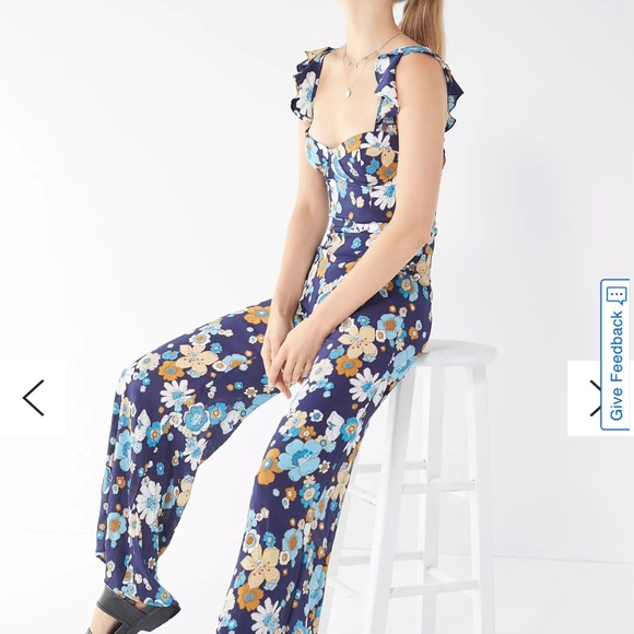 For Love & Lemons ‘70s Midnight Blossom Jumpsuit - Picture 2 of 4
